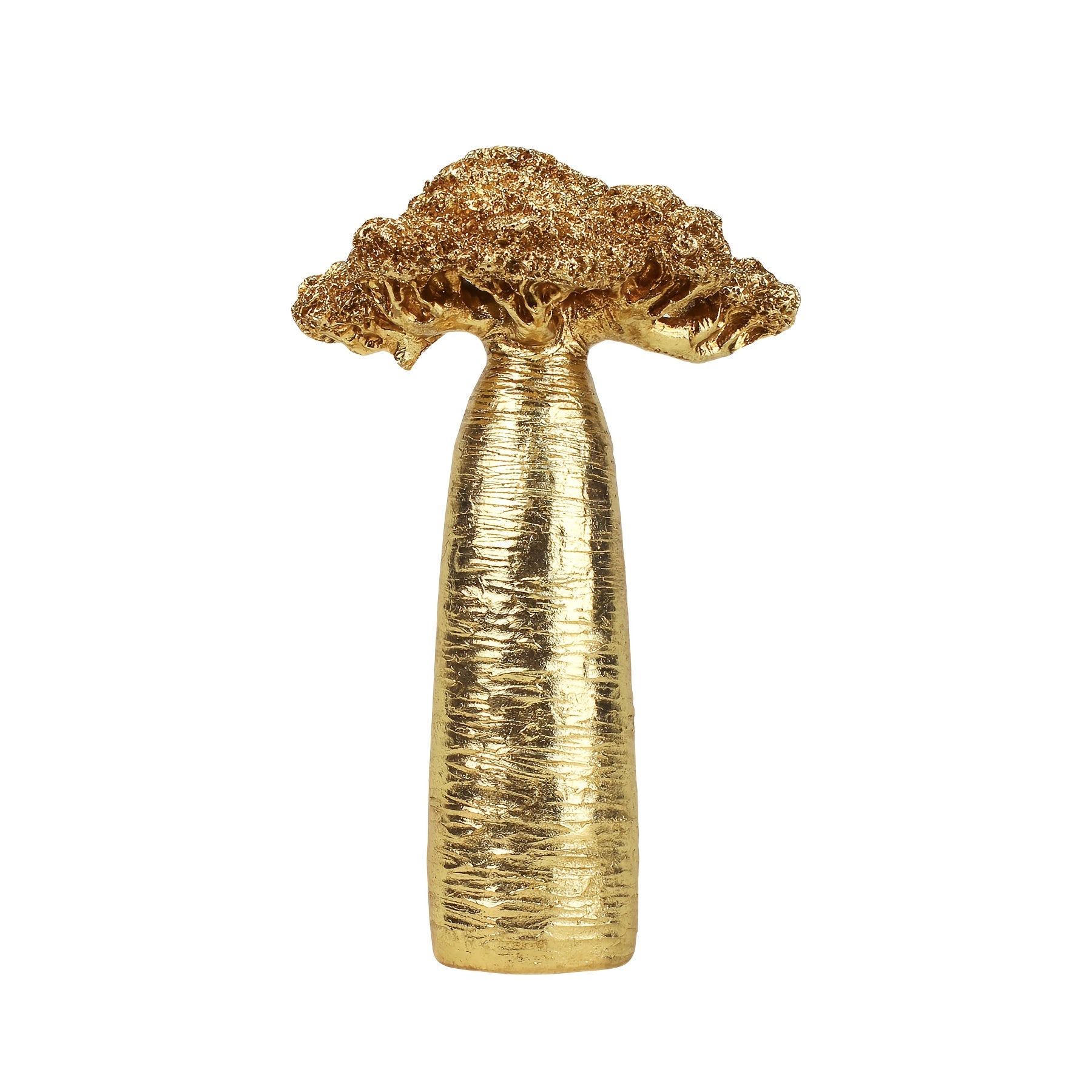 Tnessential Elegant Golden Baobab Tree Sculpture 3D Decor