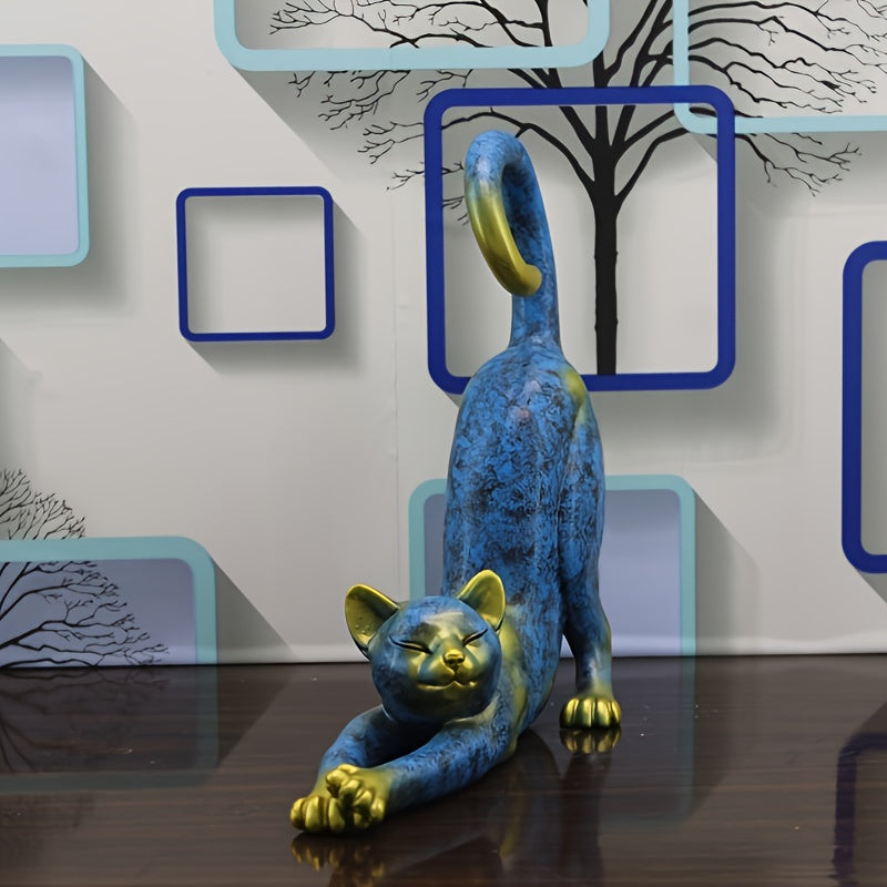 Tnessential Chic Modern Abstract Cat Figurine 3D Decor
