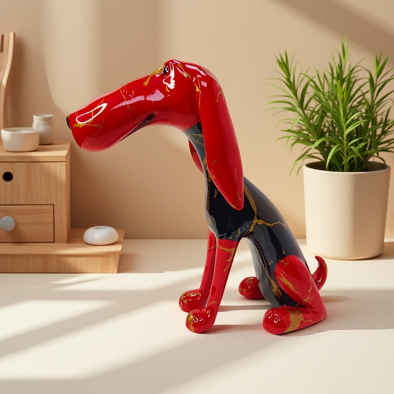 Tnessential Collectible Figurines 1PC Handmade Abstract Dog Sculpture 3D Decor