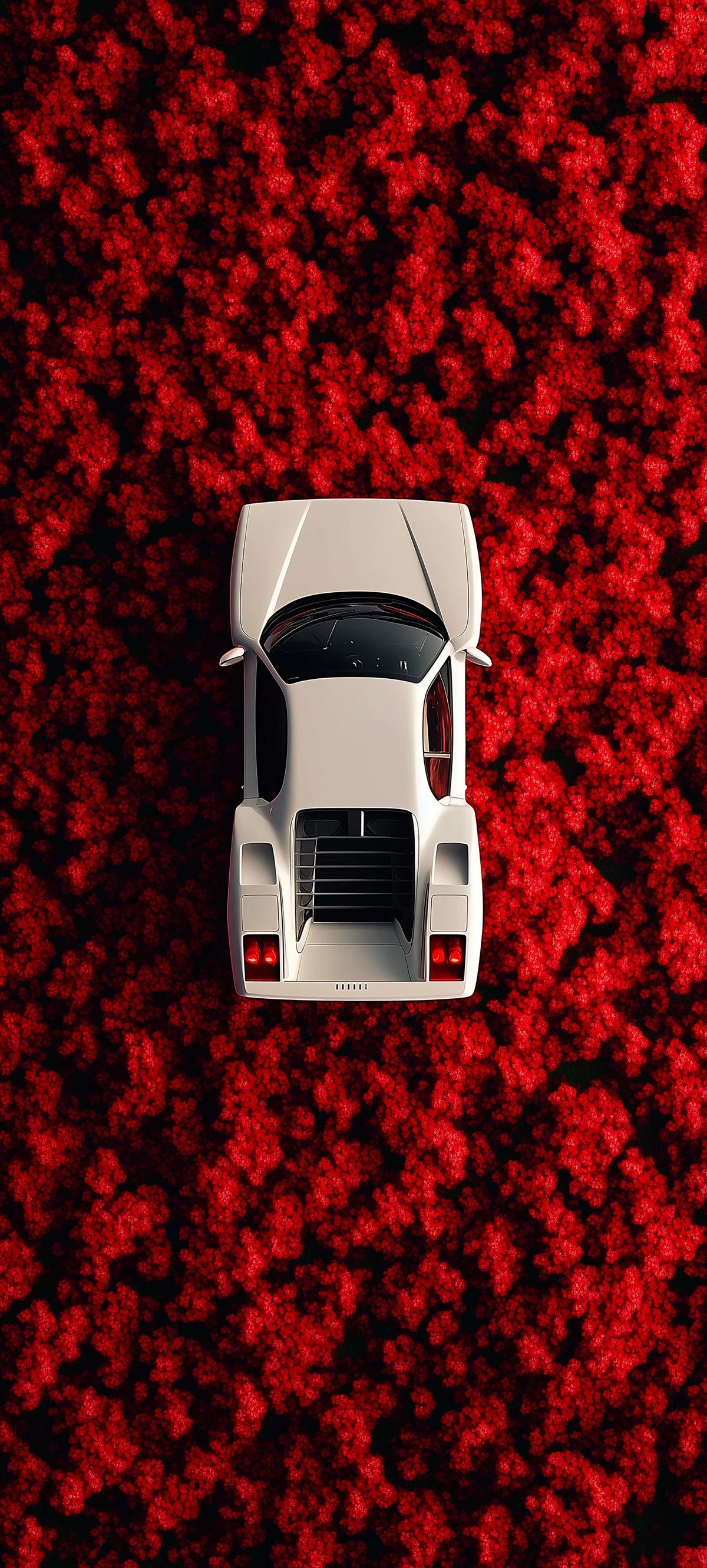 FERRARI F40 RED FLOWER AESTHETIC CANVAS POSTER