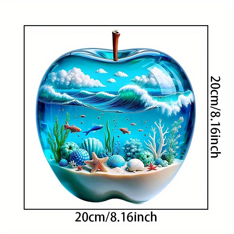 Tnessential Contemporary 3D Effect Apple Ocean Wall Sticker 3D Decor