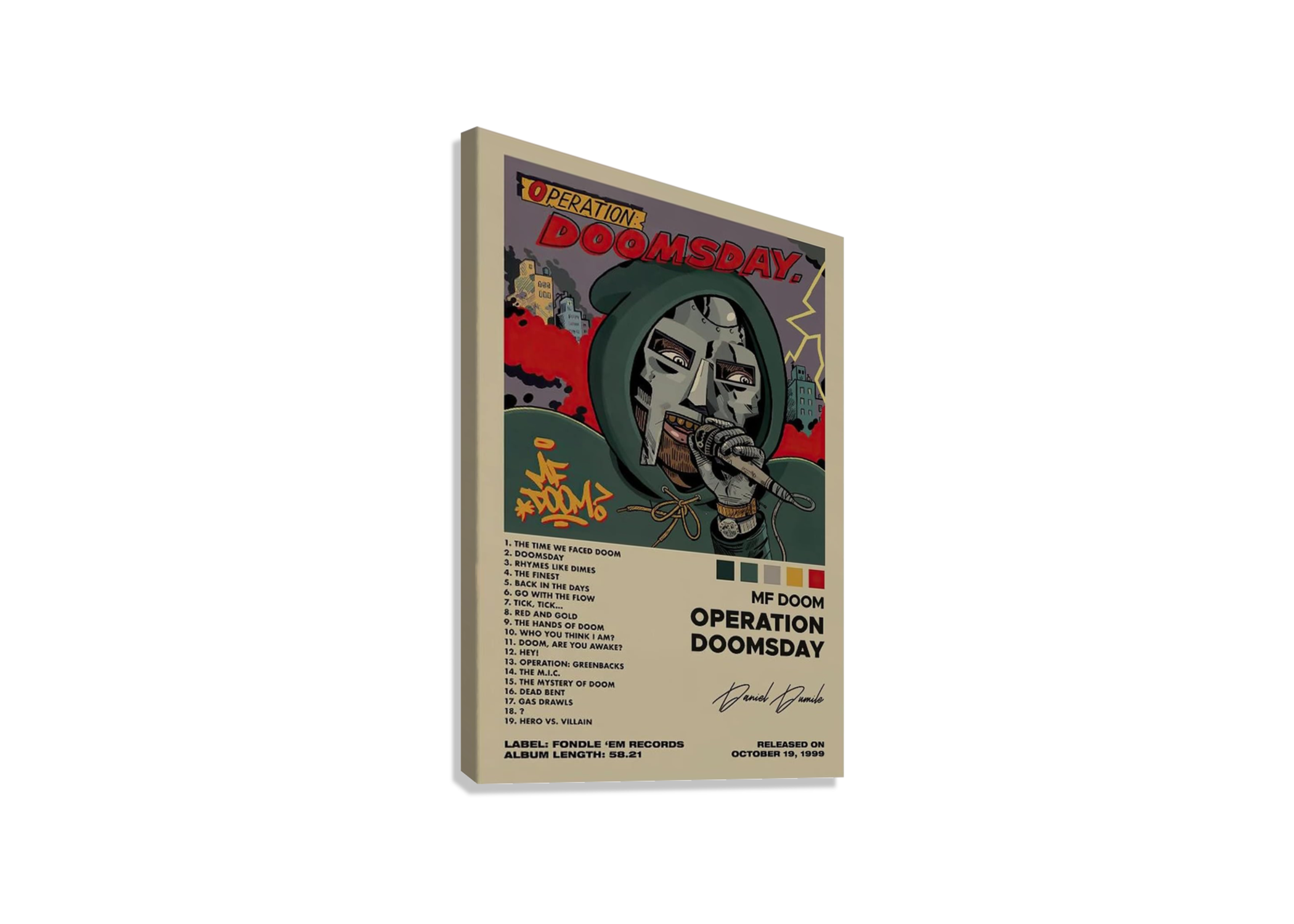 MF DOOM "OPERATION DOOMSDAY" CANVAS POSTER