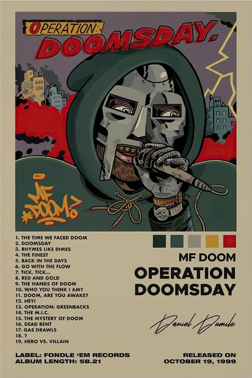 MF DOOM "OPERATION DOOMSDAY" CANVAS POSTER