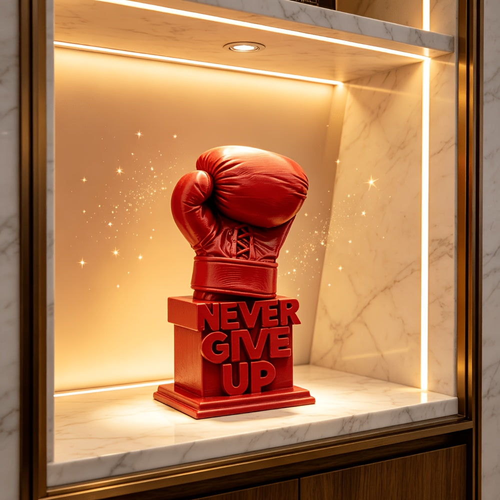 Tnessential Motivational 'never Give Up' Boxing Glove Sculpture 3D Decor