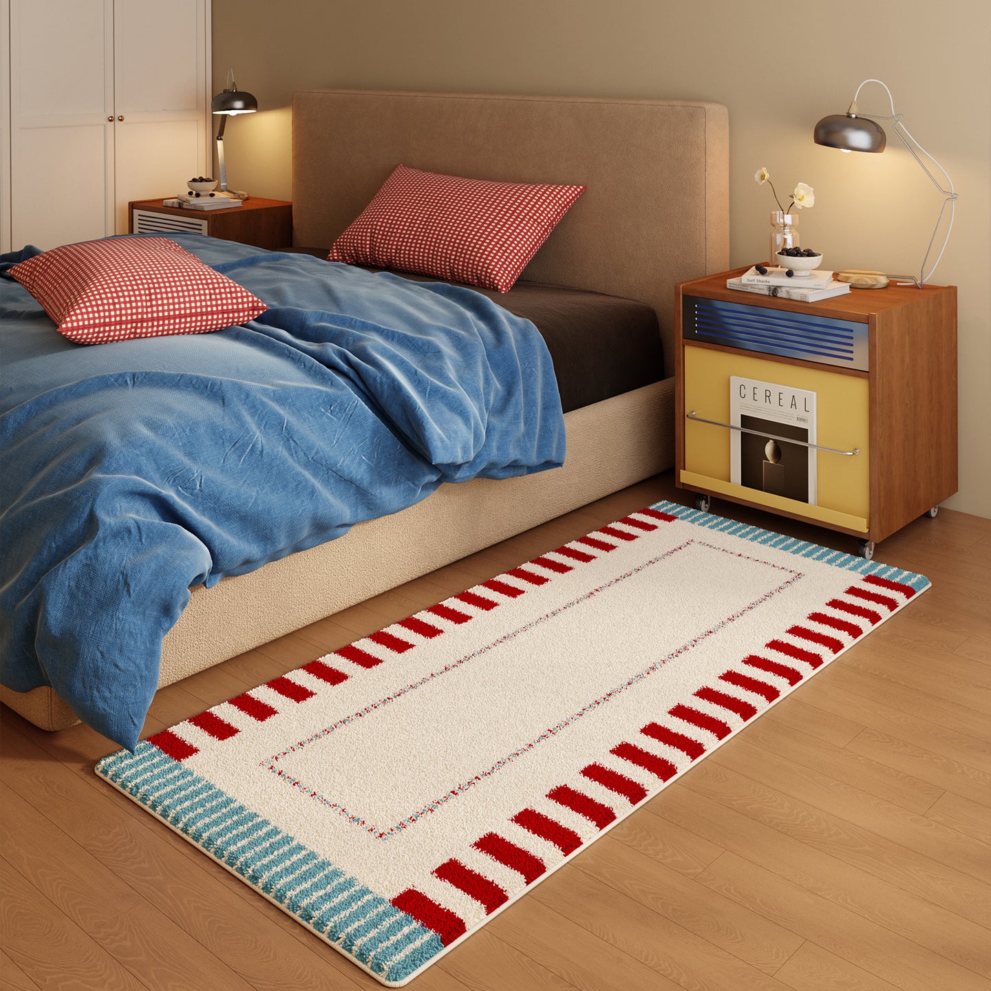 BLUE CHECKERED RUG view 6