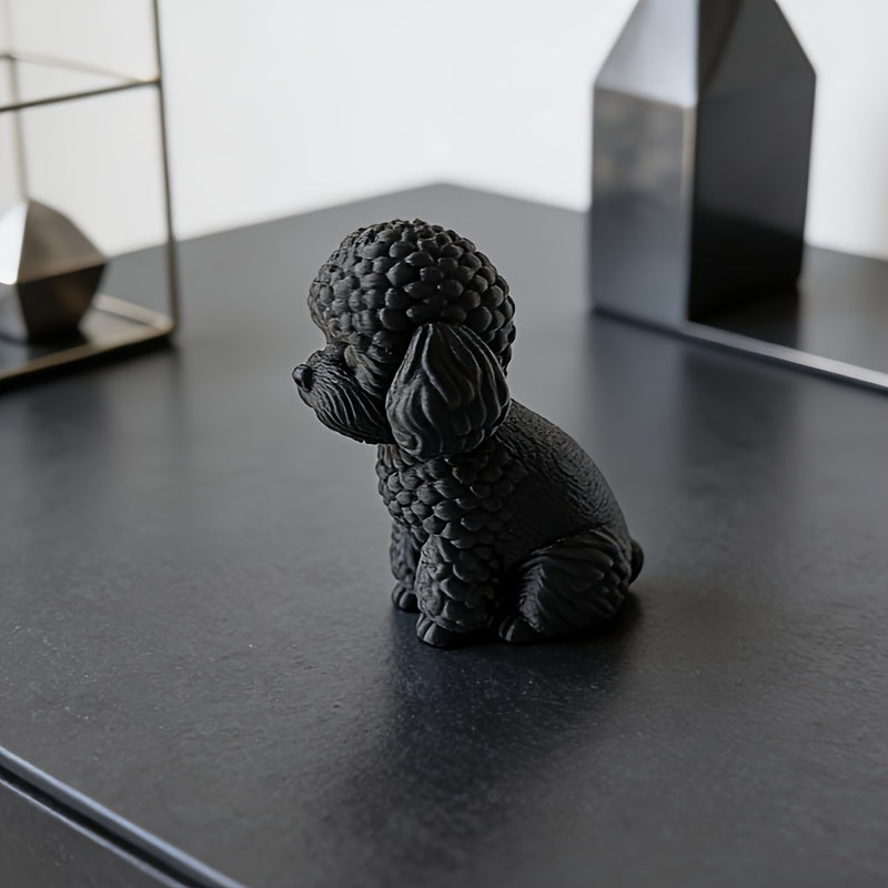 Tnessential Modern Teddy Poodle Sculpture Minimalist Dog Statue 3D Decor