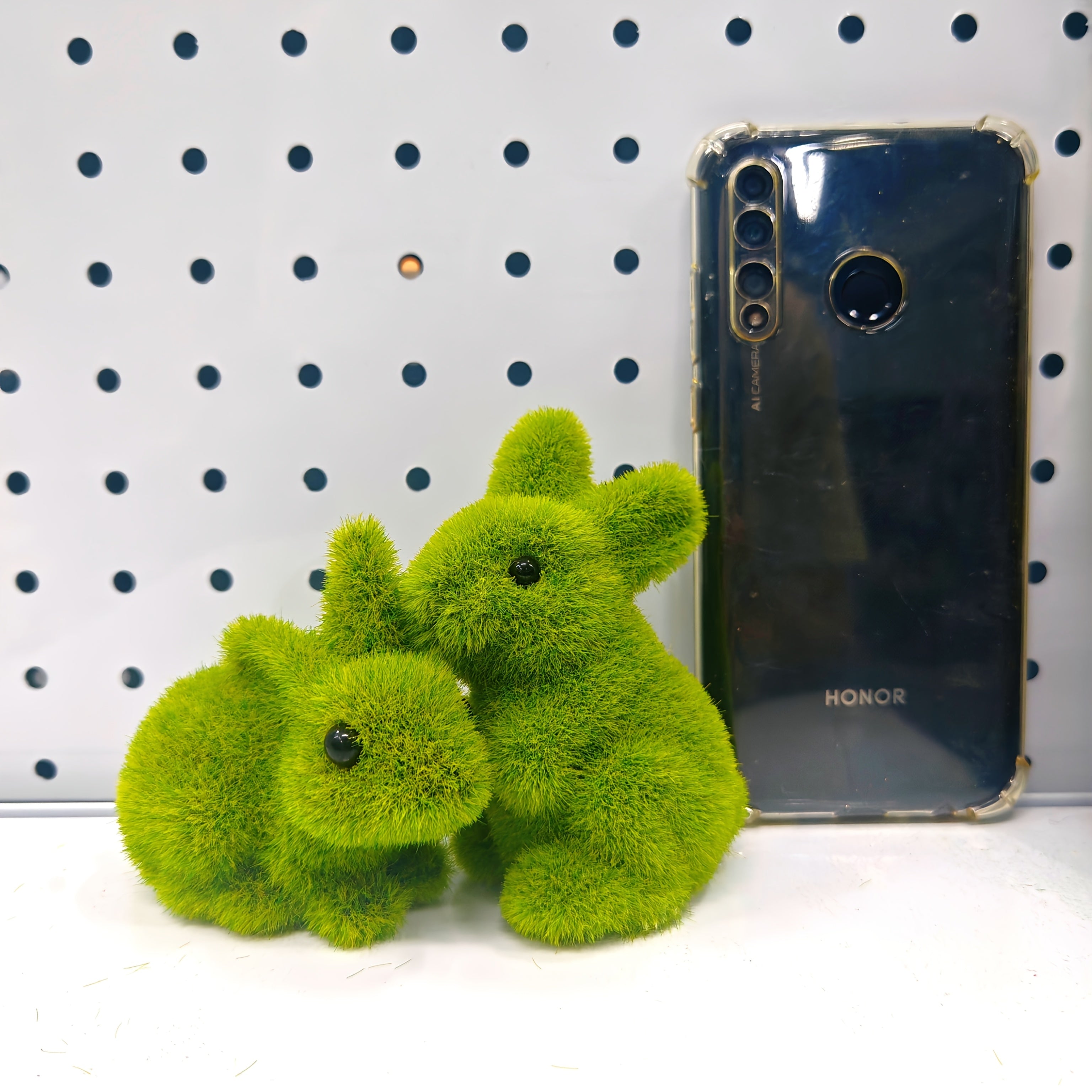 Tnessential Garden Style Decorative Moss Rabbit Figurine 3D Decor