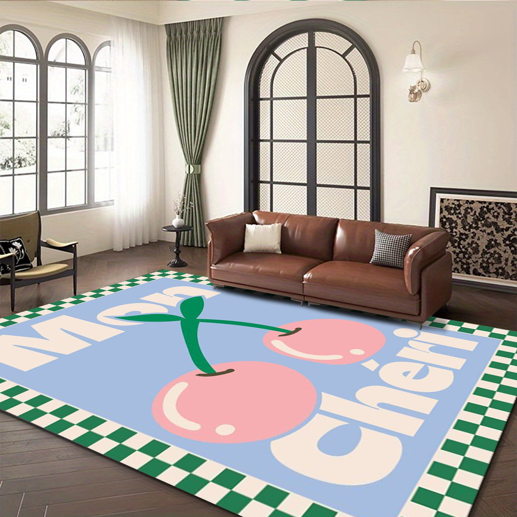 PINK CHECKERED RUG view 3