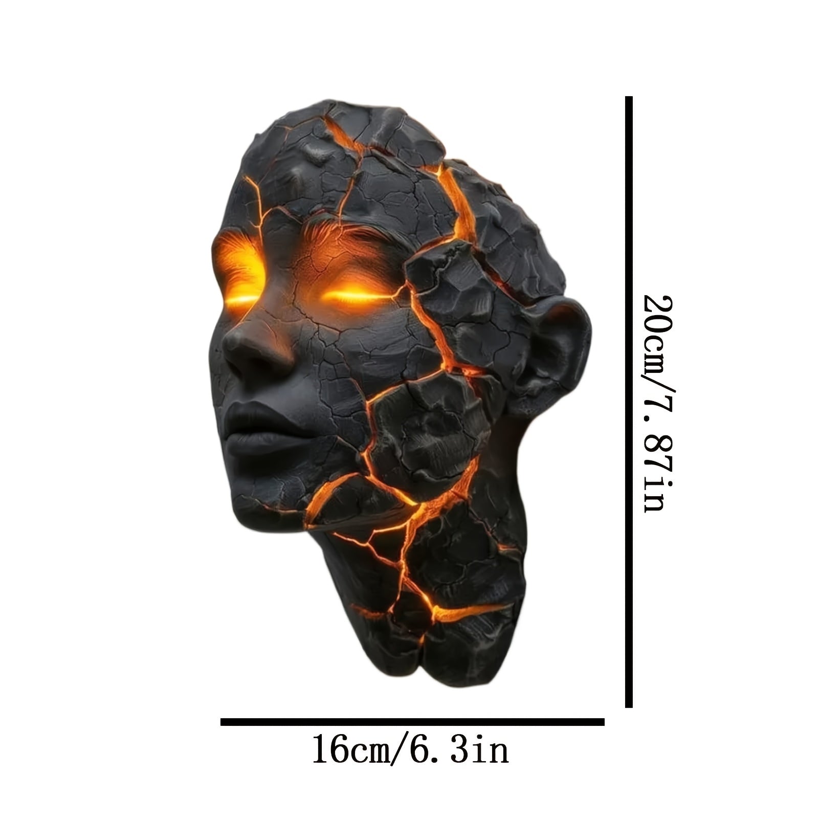 Tnessential Vintage Cracked Bronze Face Wall Sculpture 3D Decor