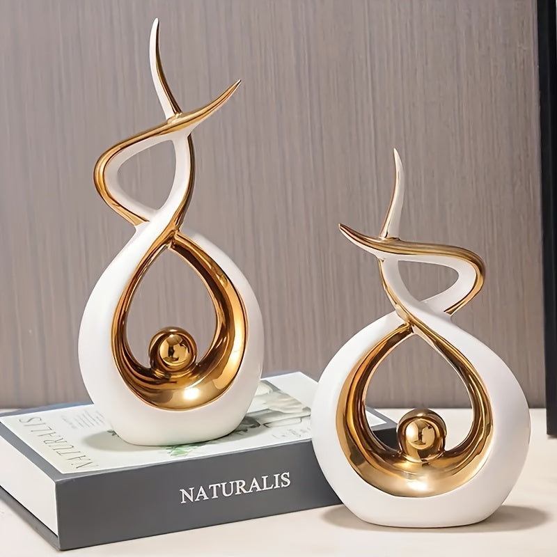 Tnessential Modern Flame Art Abstract Geometric Sculpture Set 3D Decor