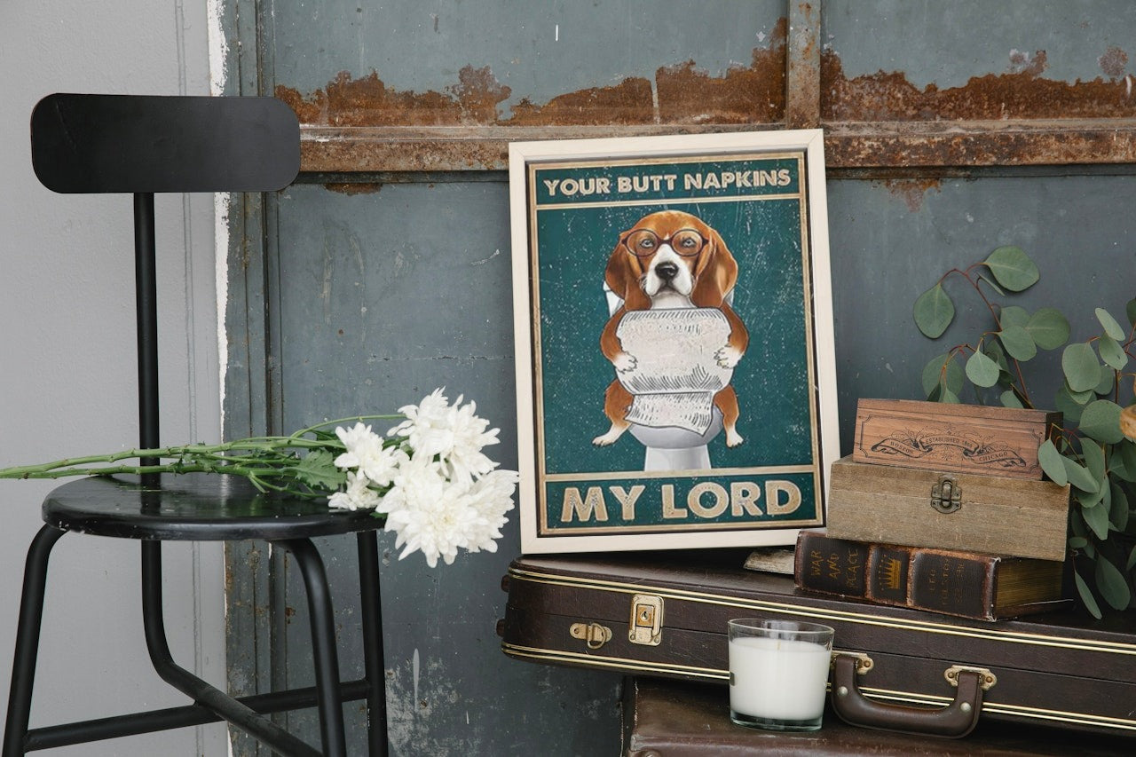cute funny dog canvas poster
