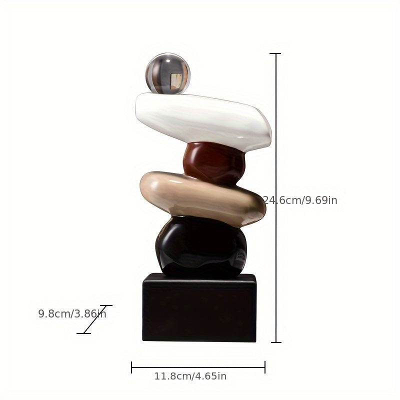 Tnessential Abstract Stone-shaped Statue Ornaments 3D Decor