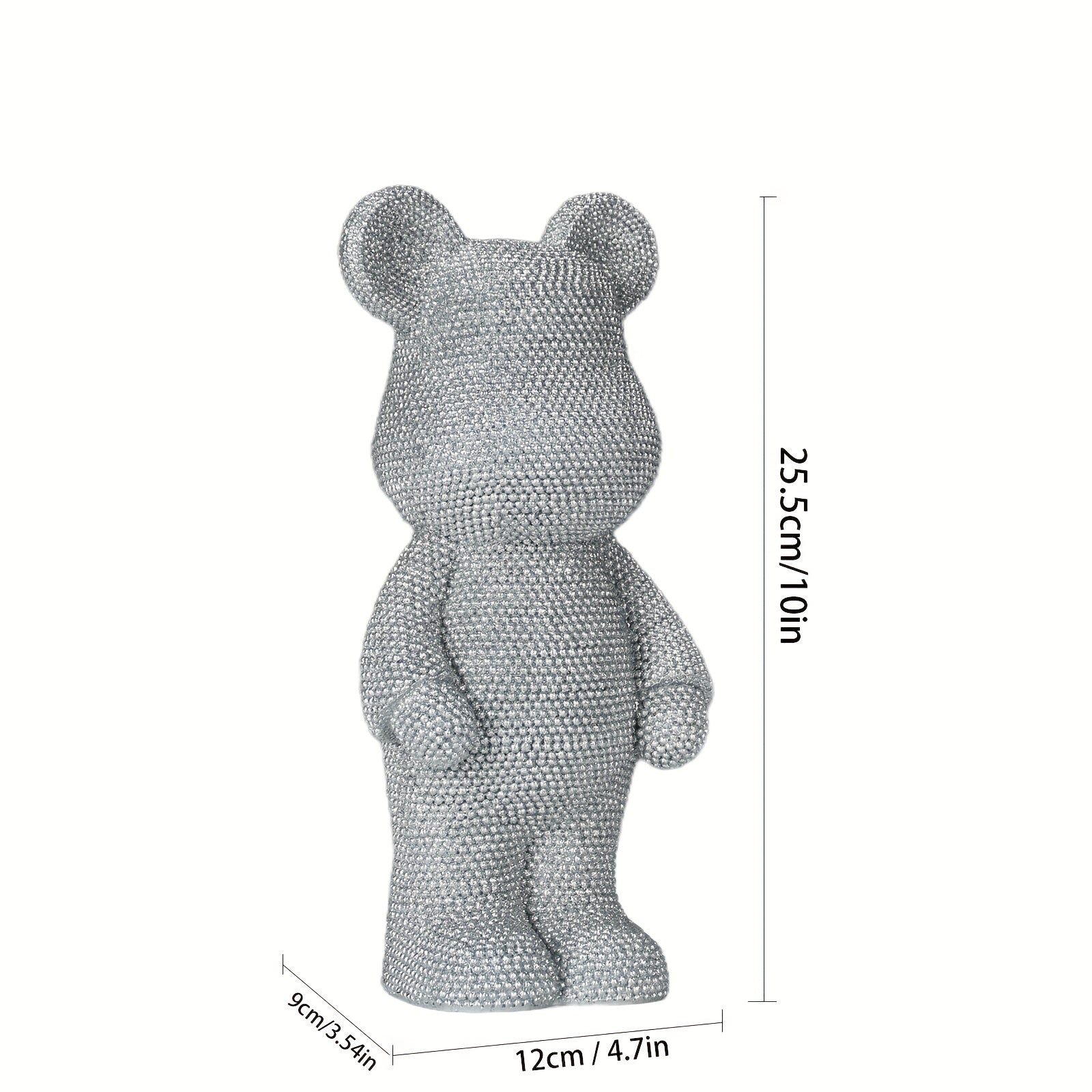 Tnessential Silver Stylish Bear-shaped Piece with the Word LOVE 3D Decor