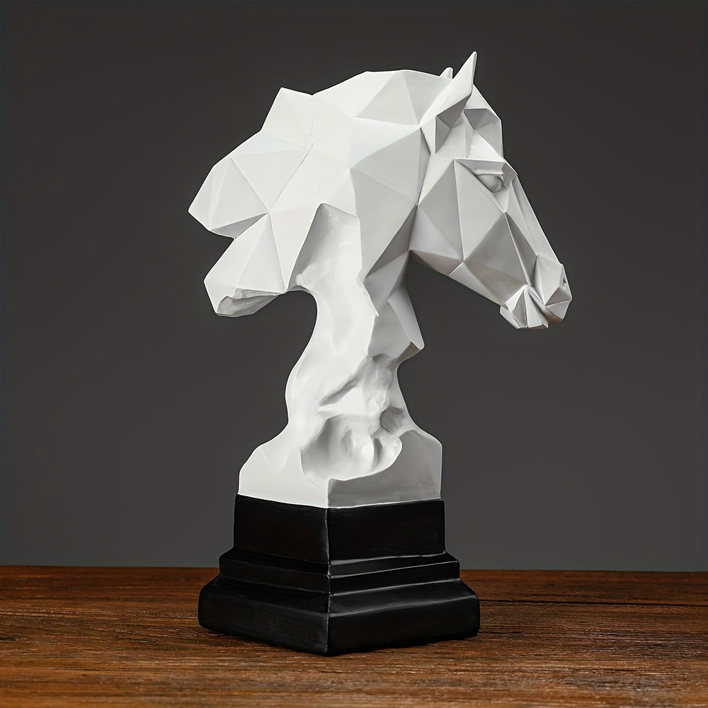 Tnessential Modern Geometric Horse Head Sculpture 3D Decor