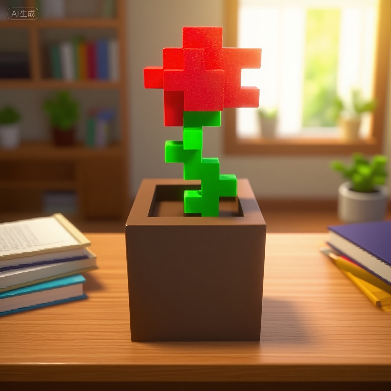 Tnessential Pixel Rose Decoration 3D Decor