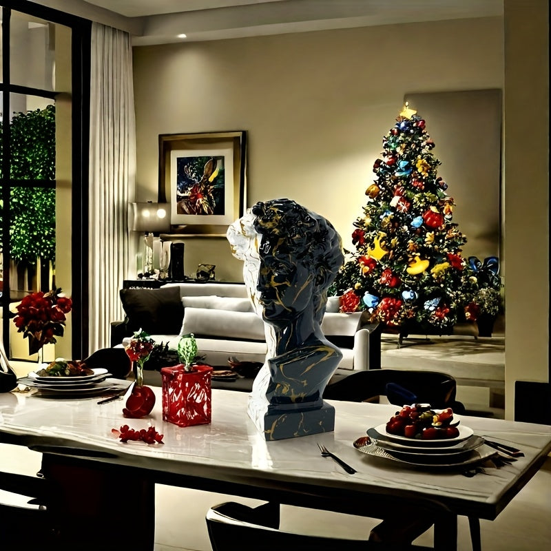Tnessential Black Golden Greek Michelangelo David Statue 3D Decor