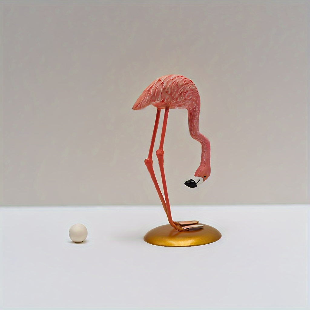 Tnessential Pink Flamingo Couple Resin Ornament Birthday Gift 3D Decor