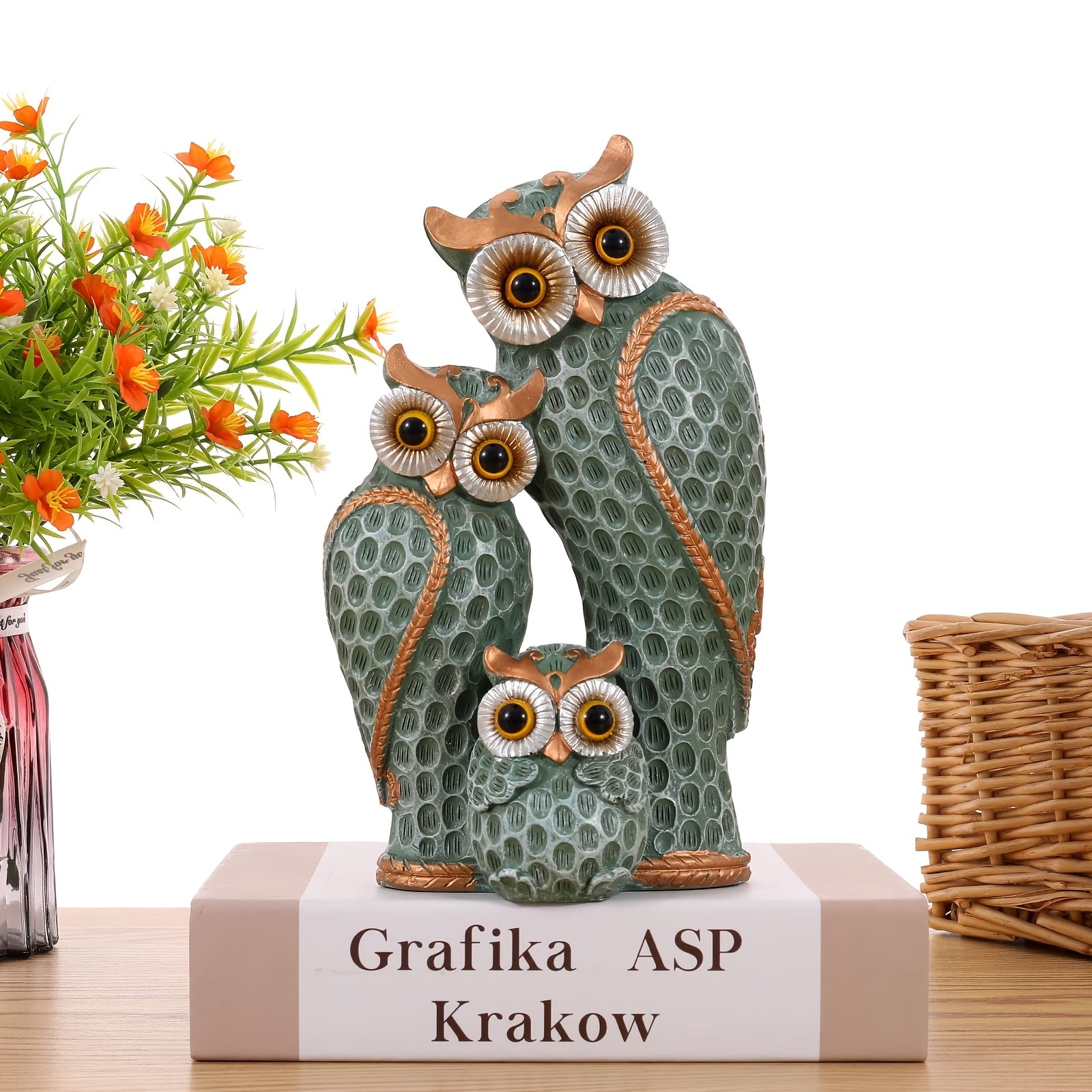 Tnessential Realistic Owl Family Figurine 3D Decor