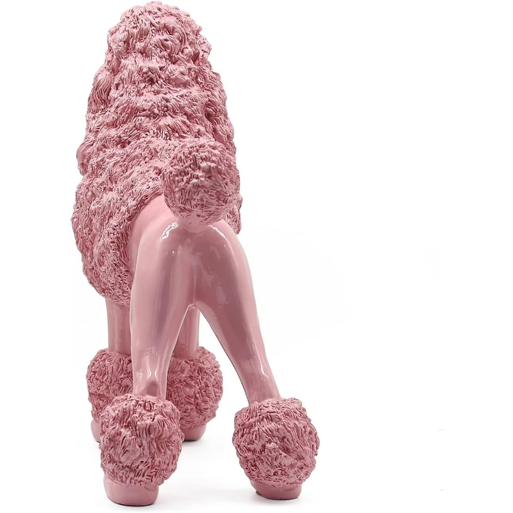 Tnessential Decorative Sculpture of a Pink Poodle 3D Decor