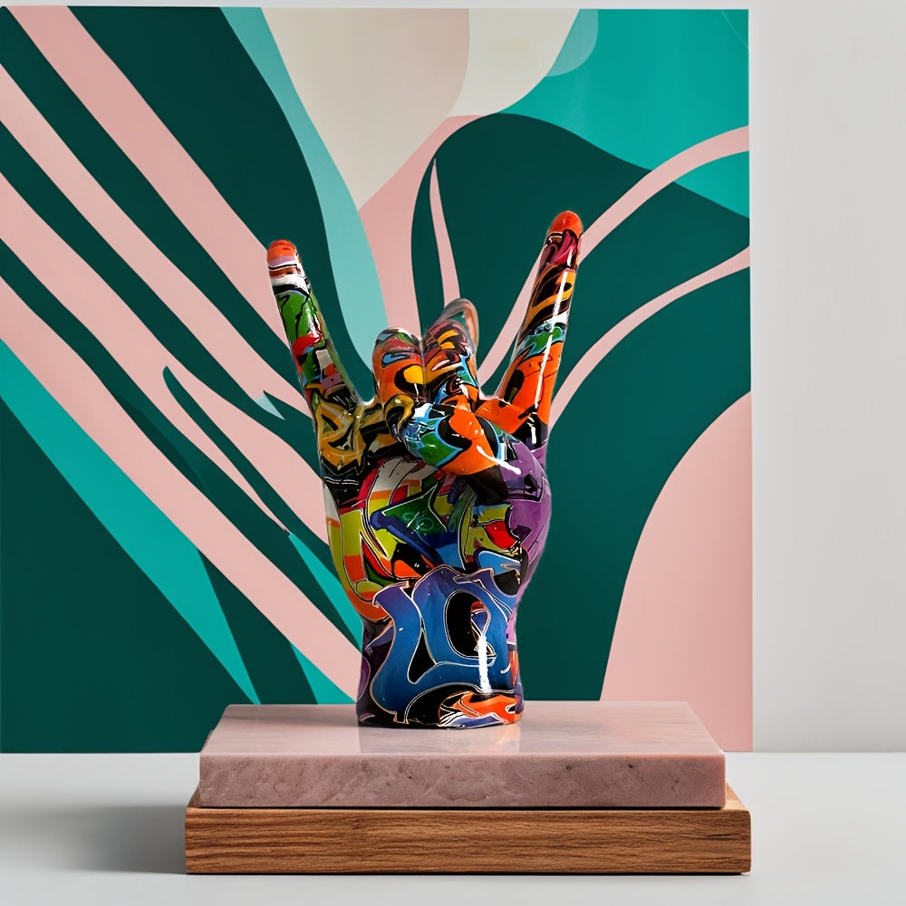 Tnessential Rock Gesture Resin Figurine 3D Decor