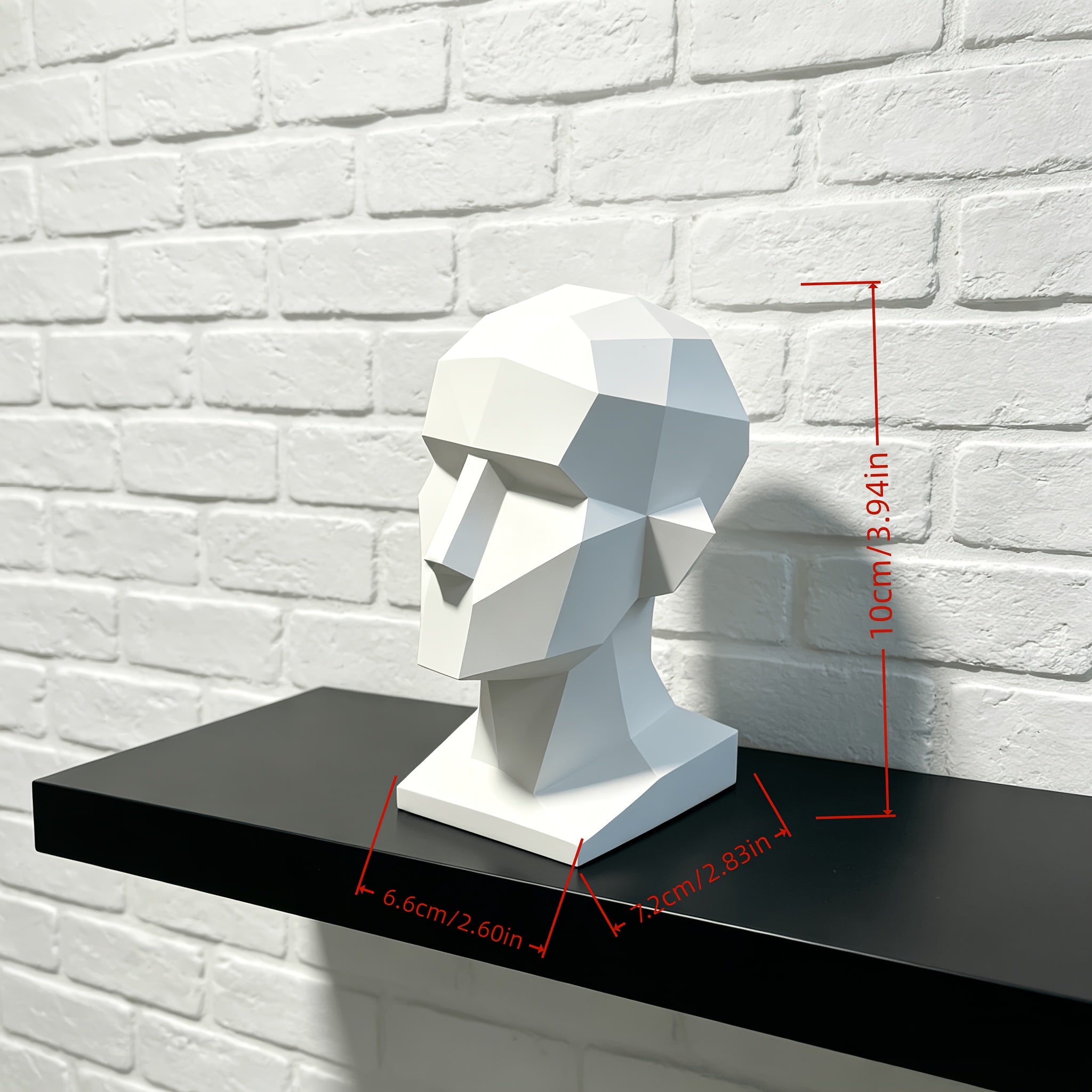 Tnessential One 3d-printed Abstract Polygonal Head Sculpture 3D Decor