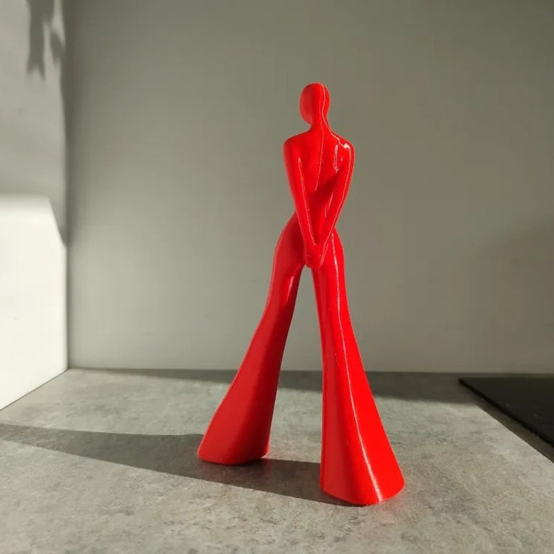 Tnessential Red Minimalist Abstract Female Sculpture 3D Decor