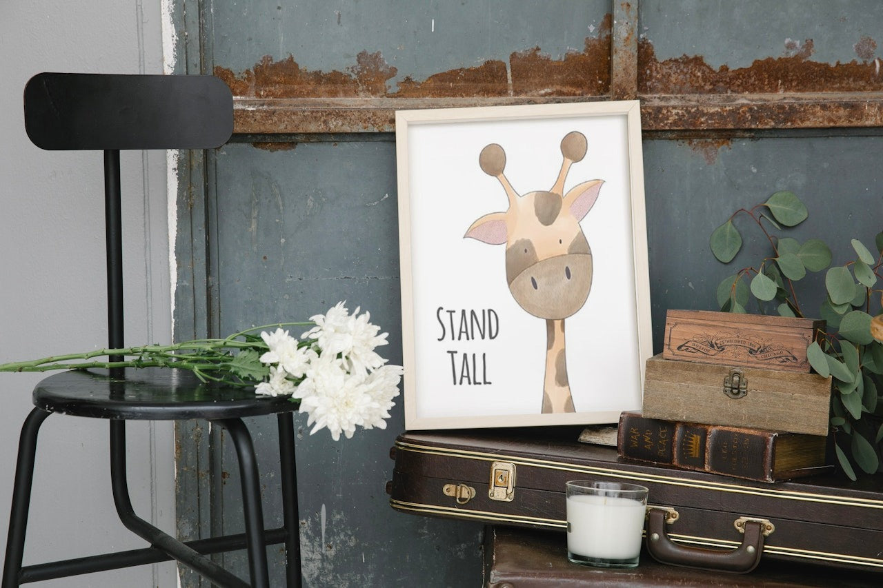 NURCERY GIRAFFE CANVAS POSTER