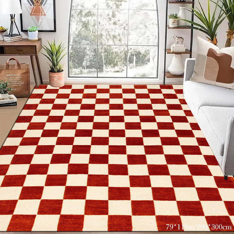 WHITE CHECKERED RUG view 2