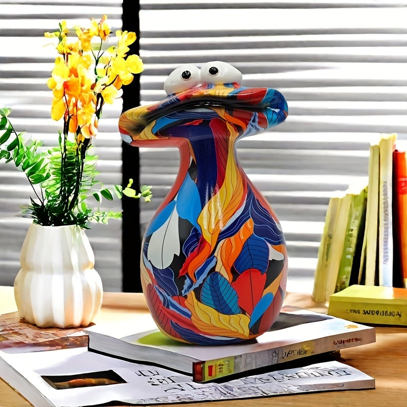 Tnessential Charming Resin Statue of a Big Mouthed Frog 3D Decor