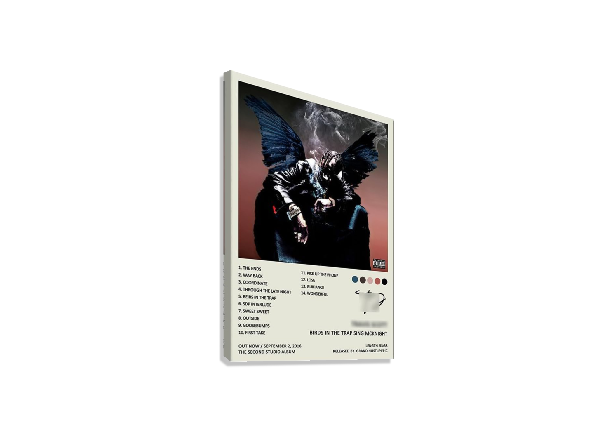 TRAVIS SCOTT " BIRDS IN TRAP SINK IN MCKINGHT " CANVAS POSTER
