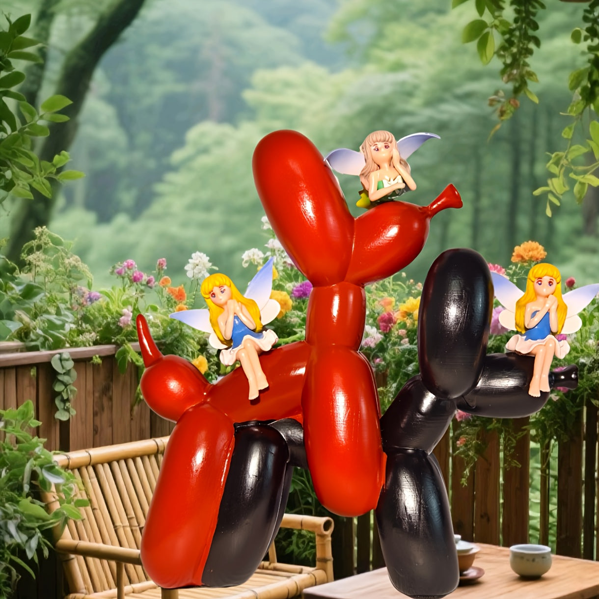 Tnessential Elegant Smooth Balloon Dog Resin Ornament in Nordic Style 3D Decor