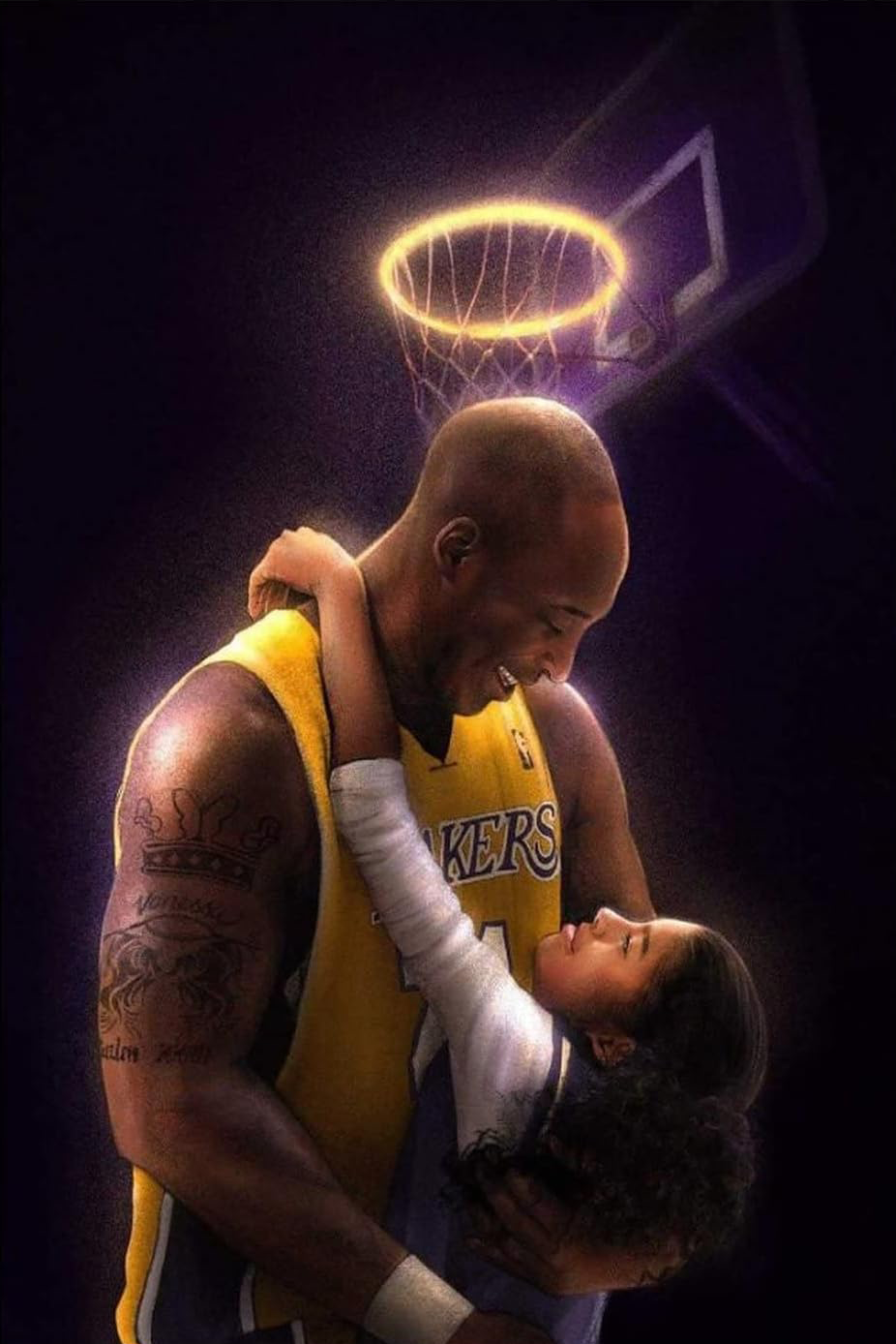 KOBE BRYANT & GIANNA CANVAS POSTER