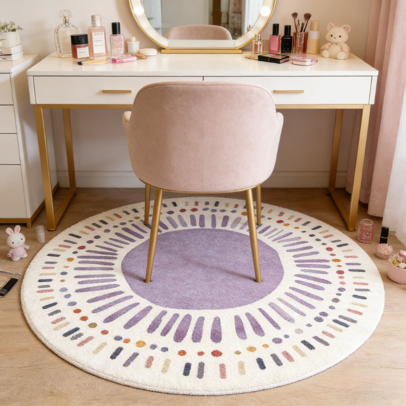 CREAM ROUND RUG view 3