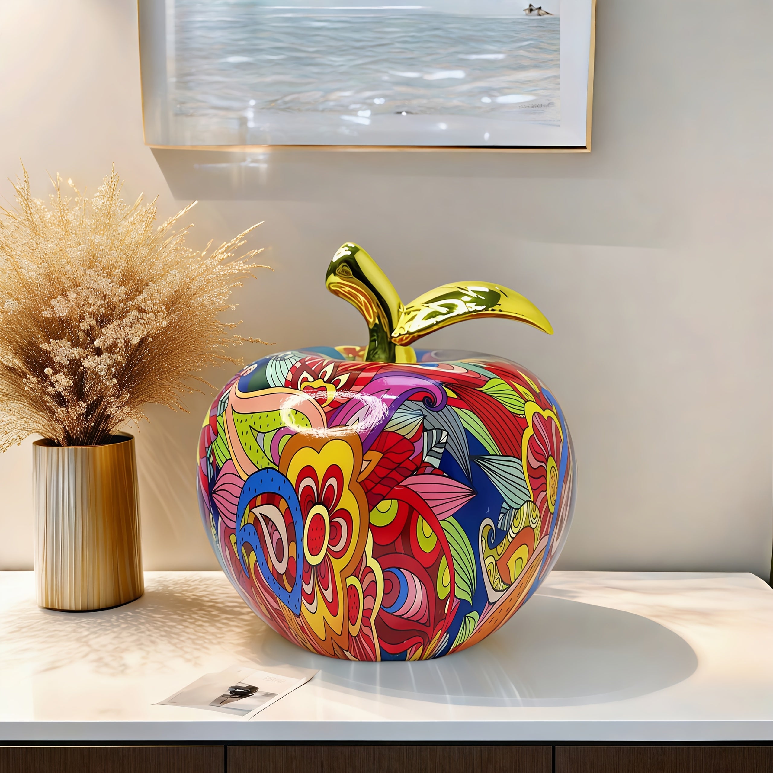 Tnessential Creative and Exquisite Colorful Apple Statues 3D Decor