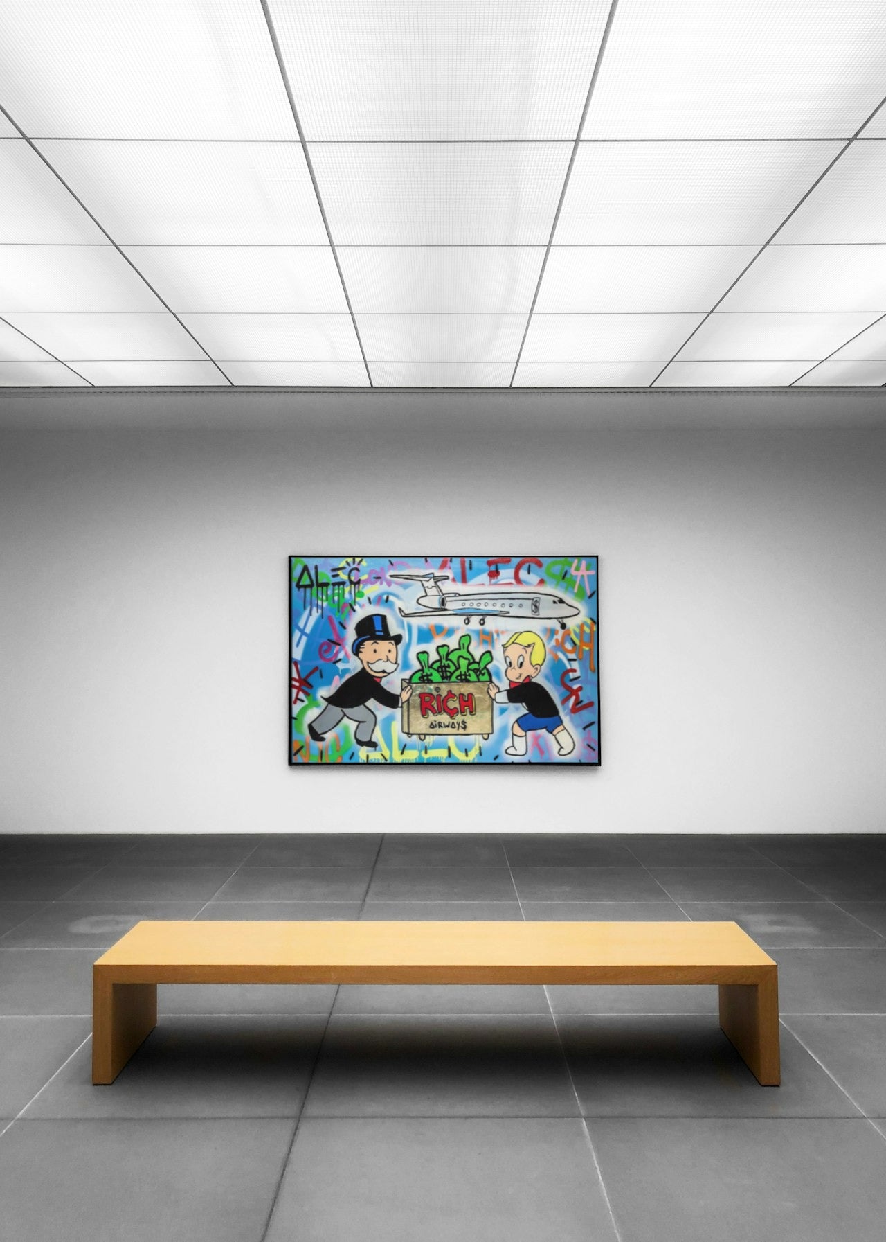 MONOPOLY RICH AIRWAYS GRAFFITI CANVAS POSTER