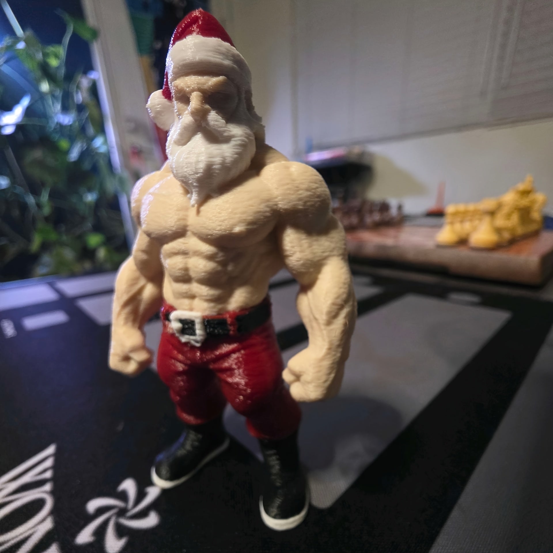 Tnessential New Edition Premium Muscular Santa Claus 3D Decor