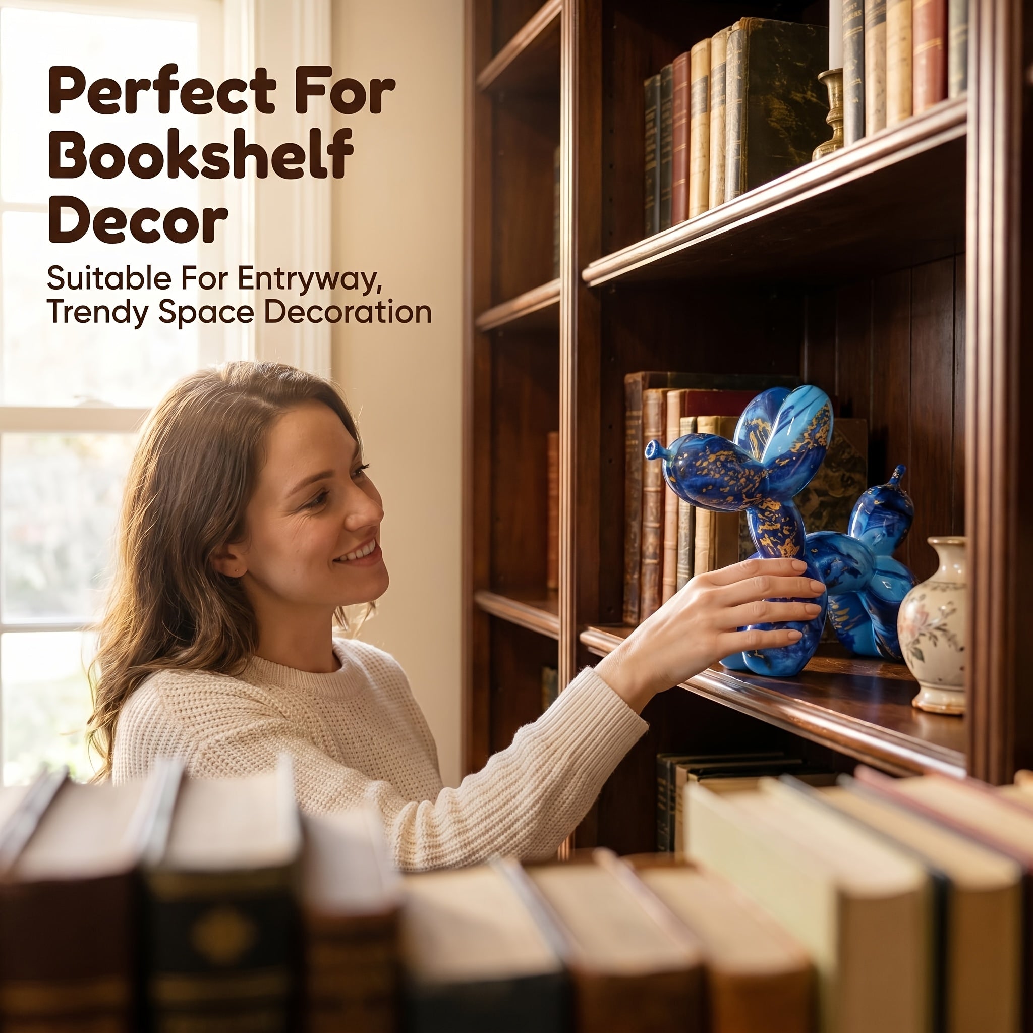 Tnessential Starry Blue Balloon Dog Figurine 3D Decor