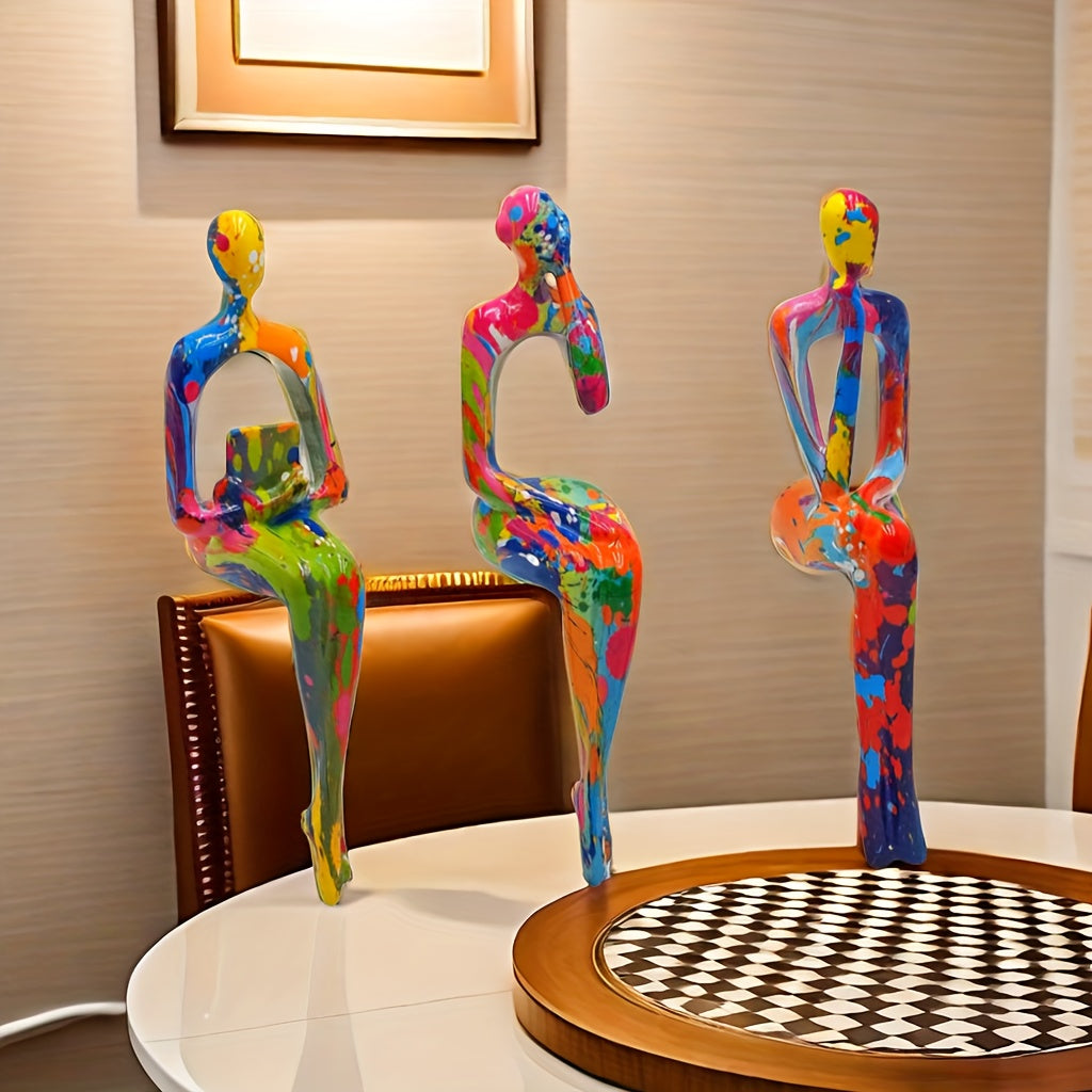 Tnessential Resin Three Kinds of Sitting Posture Combination Abstract 3D Decor