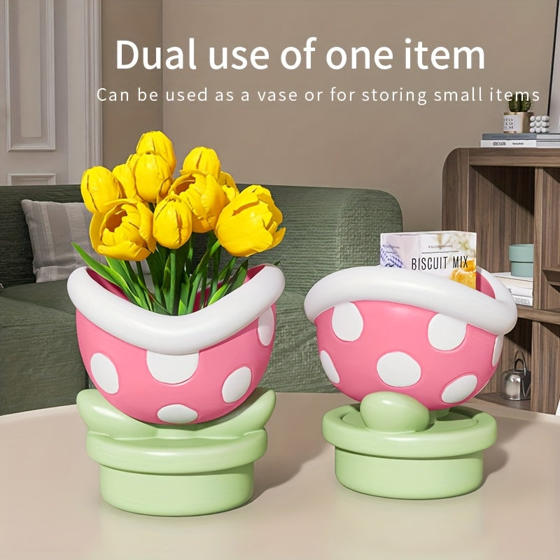 Tnessential Resin Flower Statue Vase 3D Decor