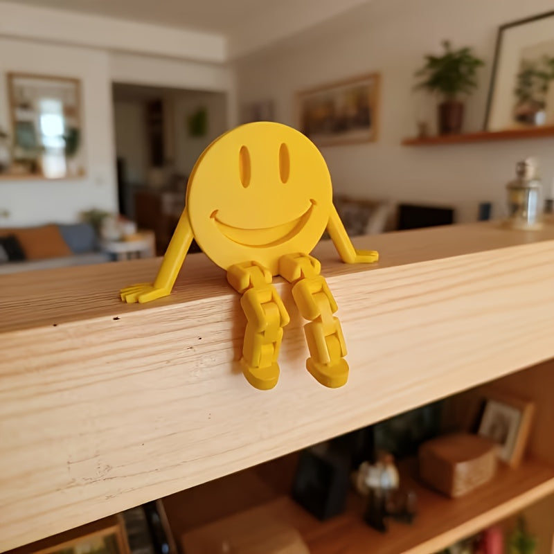 Tnessential Small Yellow Smiley Face Ornament for Your Desk 3D Decor