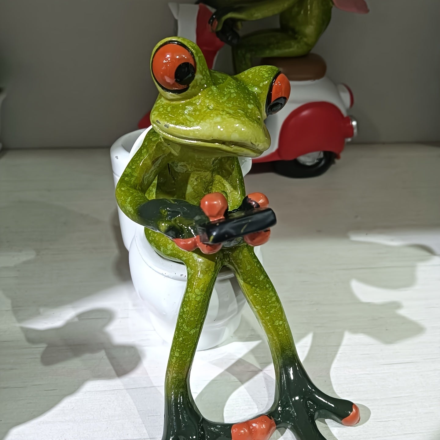 Tnessential Quirky Frog Statue for Toilet 3D Decor