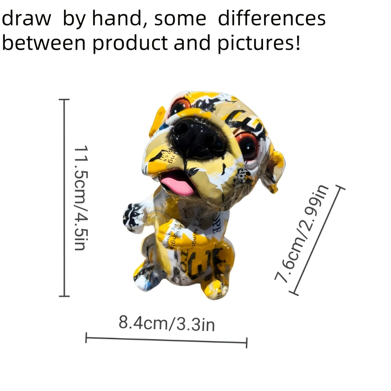 Tnessential Hand-painted Abstract Resin Dog 3D Decor