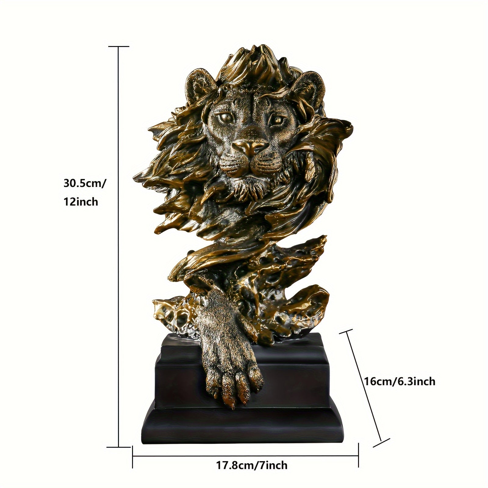 Tnessential Majestic Eagle Head Statue & Lion Head Statue 3D Decor