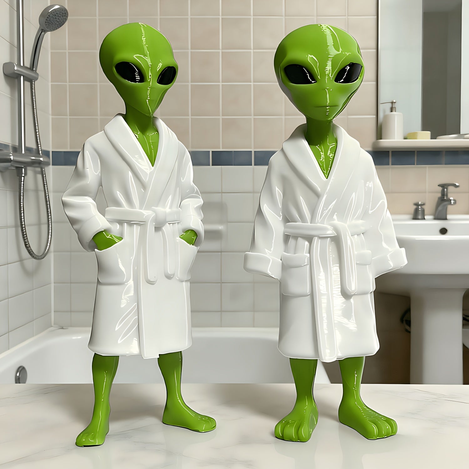 Tnessential Alien Decor Ornament Wearing Robe 3D Decor