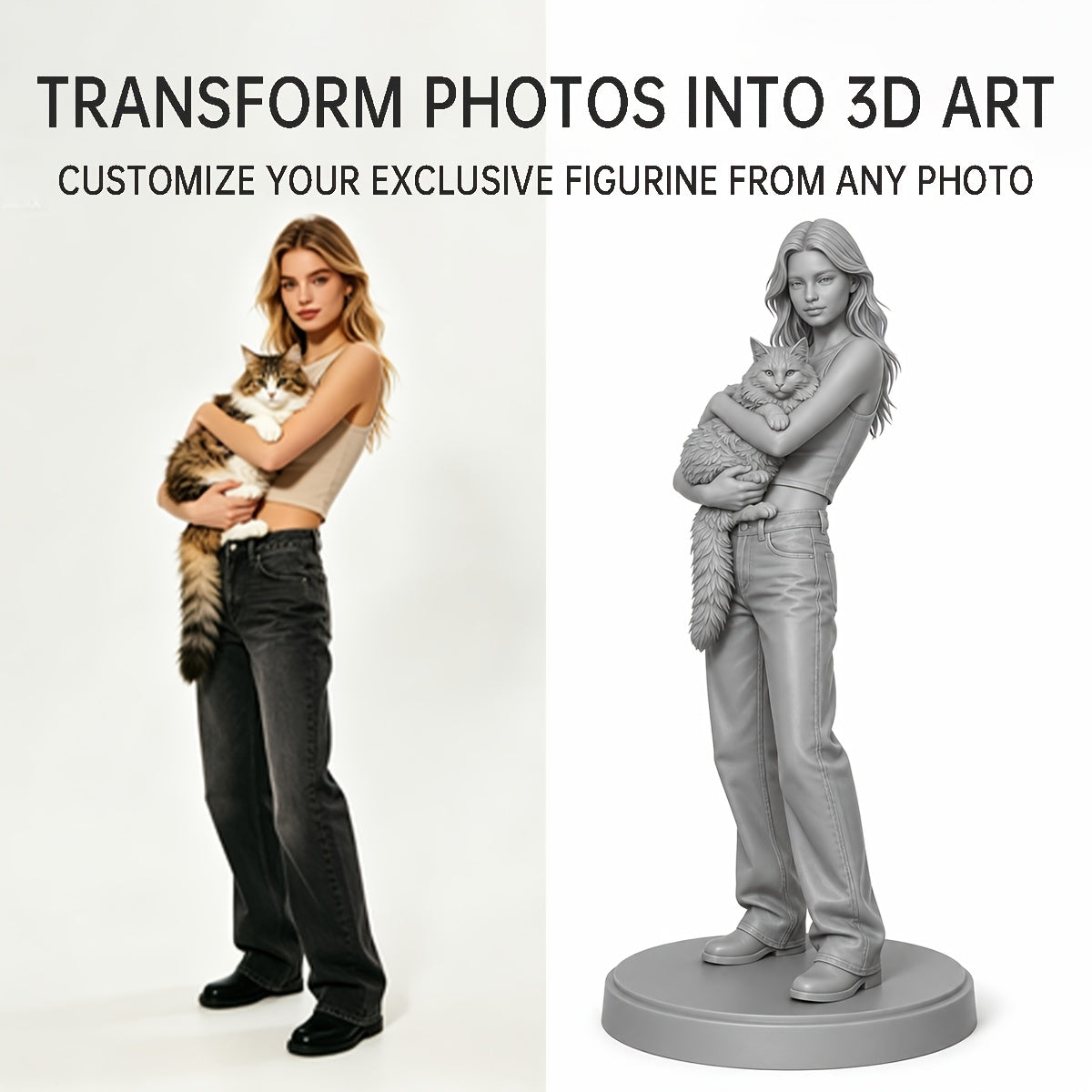 Tnessential Photo 3D Figurine with Photo Upload 3D Decor