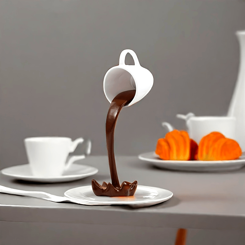 Tnessential Creative Inverted Floating Resin Coffee Cup Decoration 3D Decor