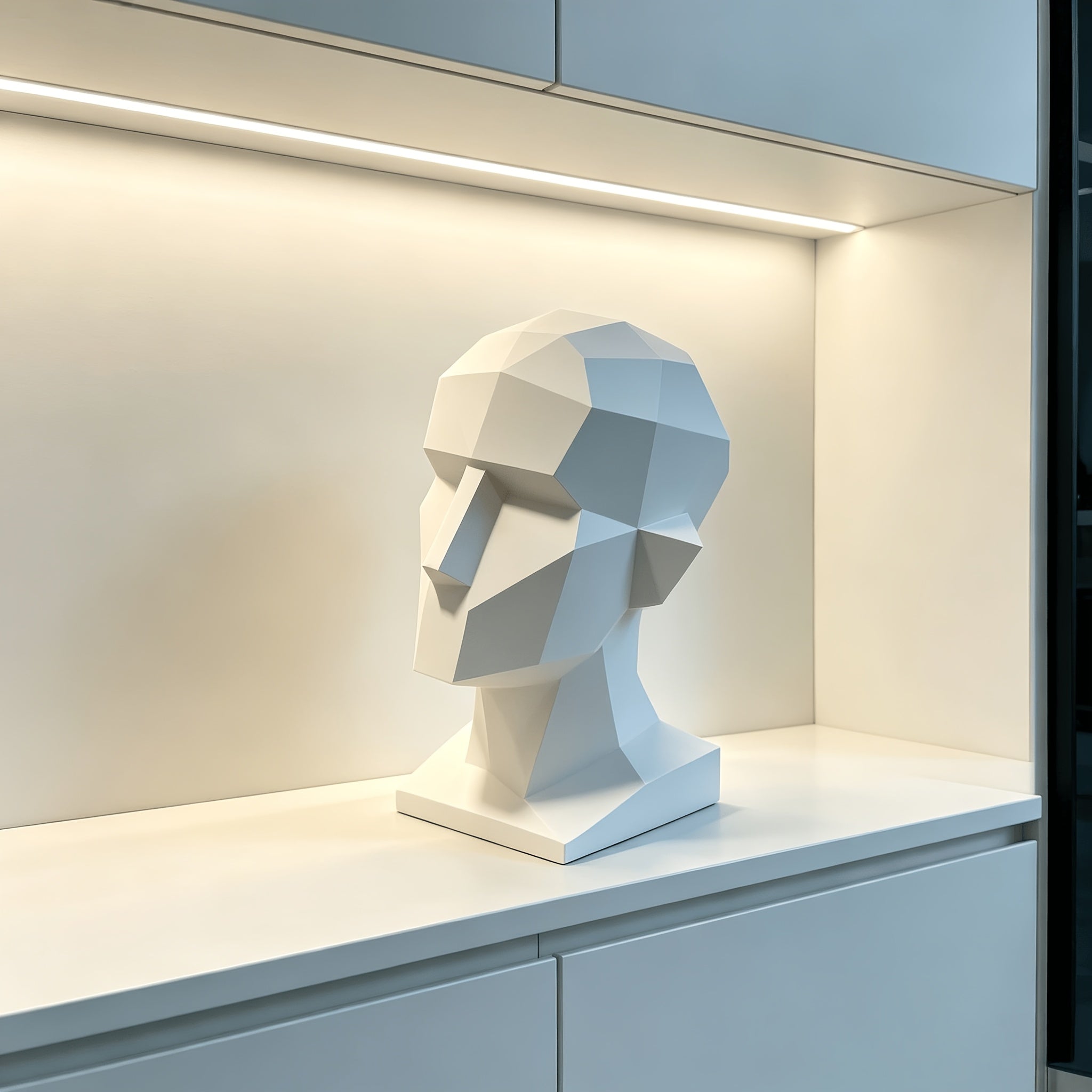 Tnessential One 3d-printed Abstract Polygonal Head Sculpture 3D Decor