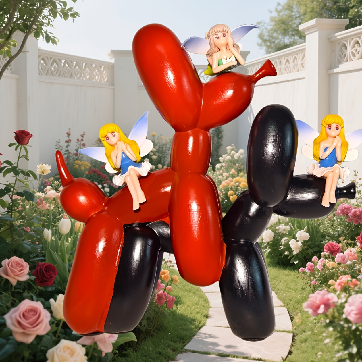 Tnessential Elegant Smooth Balloon Dog Resin Ornament in Nordic Style 3D Decor