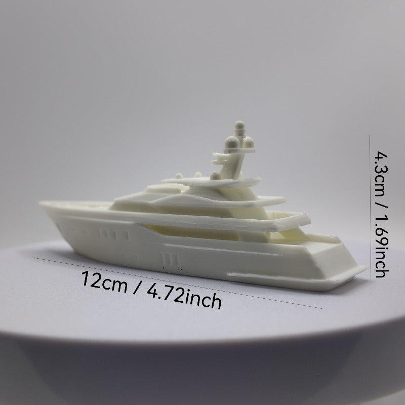 Tnessential White Luxury Yacht 3D Printed Decorative Ornament 3D Decor