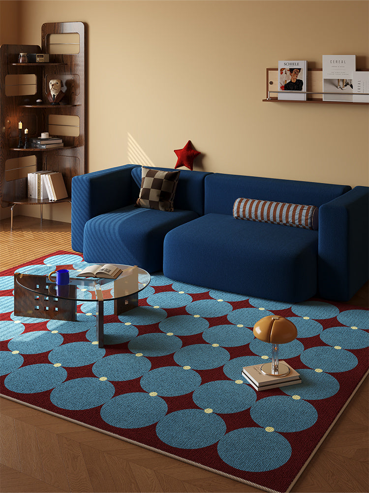 BLUE GEOMETRIC RUG view 2